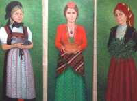 Τρεις αδελφές -Τρίπτυχο, 138x185, ακρυλικό σε ξύλο, Ελβετία 2018 - παραγγελία