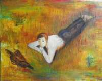 Bird, oil on canvas, 80x70 cm