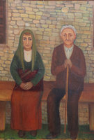 Παππούς και γιαγιά, λάδι σε μουσαμά, 40x50 εκ
