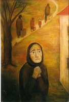 Προσευχή, λάδι σε μουσαμά , 60x80 εκ